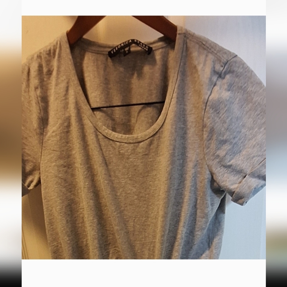 Veronica Beard Gray Ruched Short Sleeve Dress Small - Picture 4 of 8